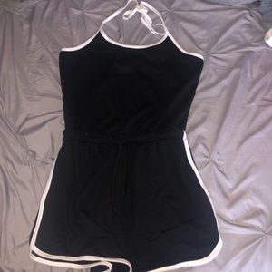 Missguided black romper with white stripe